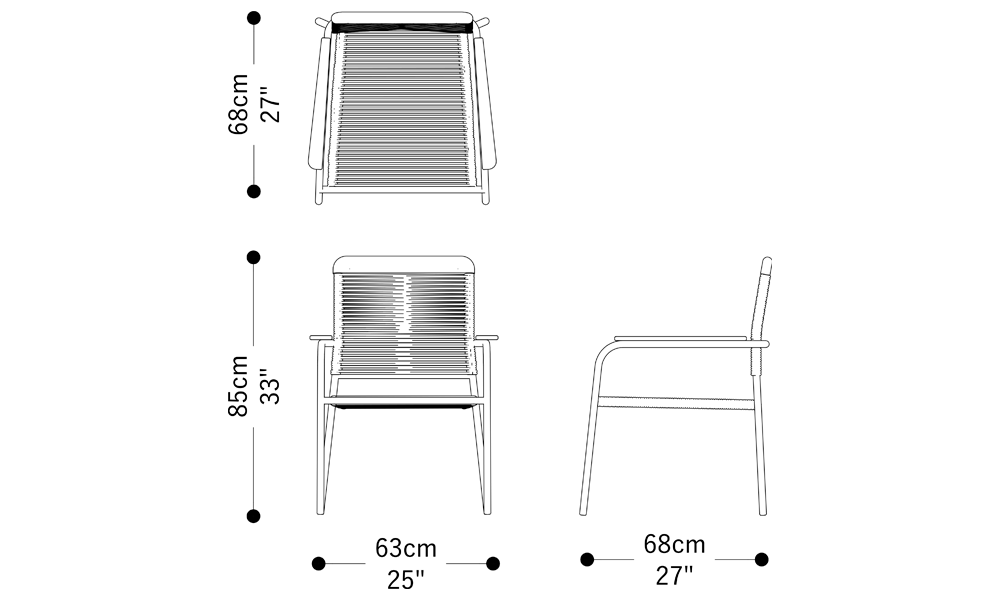 Image of the main dimensions of the product